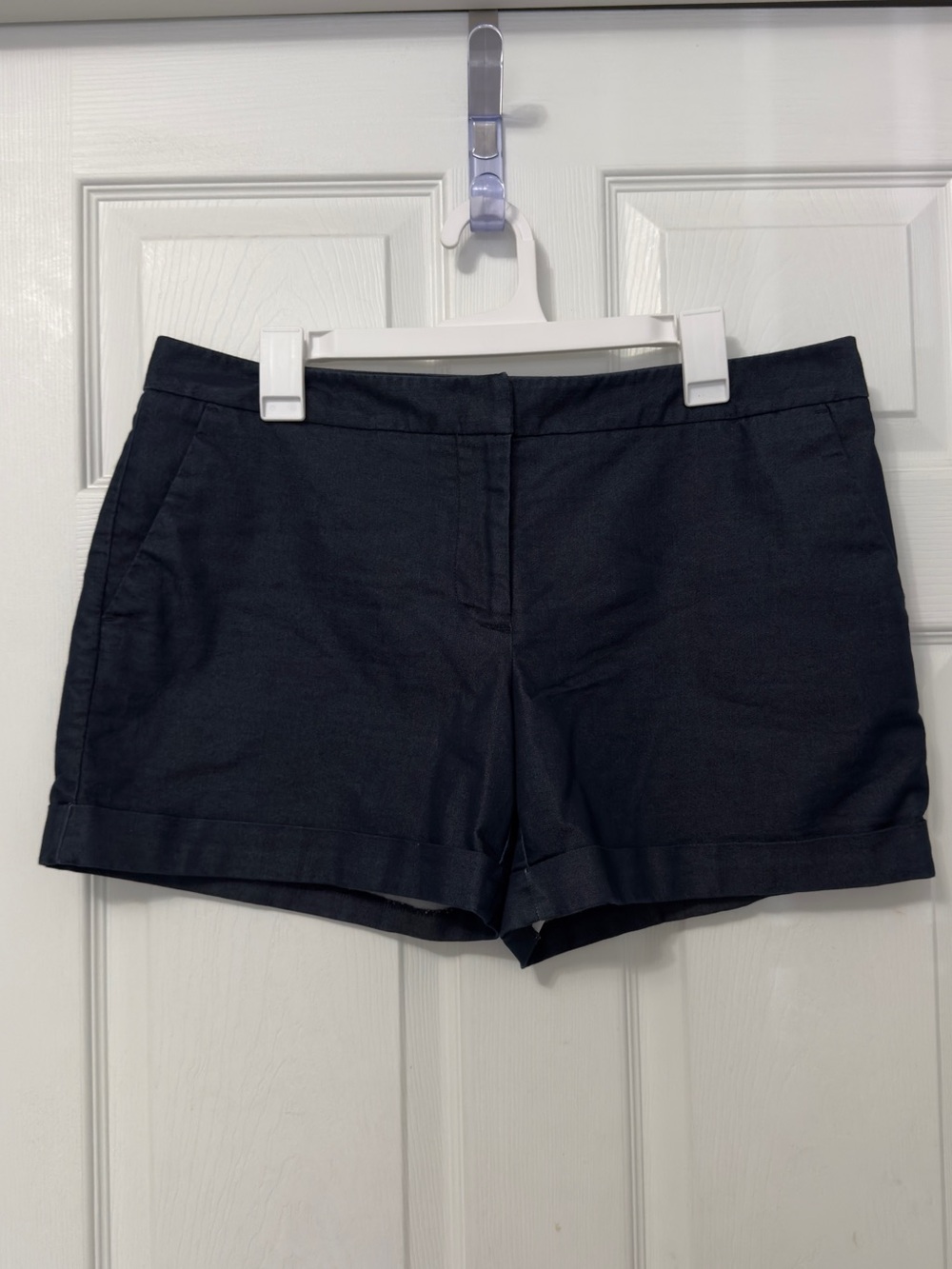 attention Navy Tailored Rolled-Hem Shorts